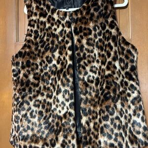 TALBOT’s Leopard Print Faux Fur Vest
